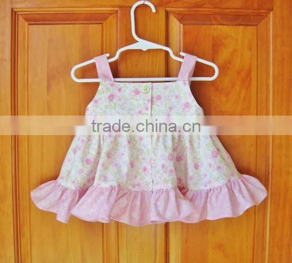 2017 new arrival floral wholesale children's boutique clothing of baby clothes girl smocked dress set