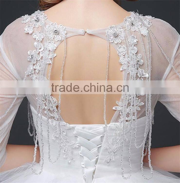 OEM Sweatheart A-line Emboridery Neckline Sexy Backless Bridal Gown Lace Wedding Dresses 2016 In Stock