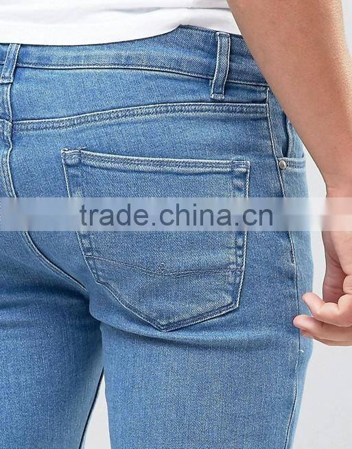 2016 Mens Classic Jeans Light Blue Skinny Jeans Wholesale