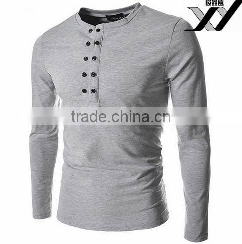Men long sleeve polo shirt with button