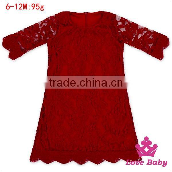 2017 New Design Children Clothing Lace Short Sleeve Ruffle Dress Baby Girl Party Dress Children Frocks Designs