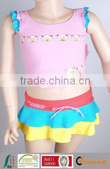 New Pattern Hot Sale Little Girls Bikini Swimwear Suit
