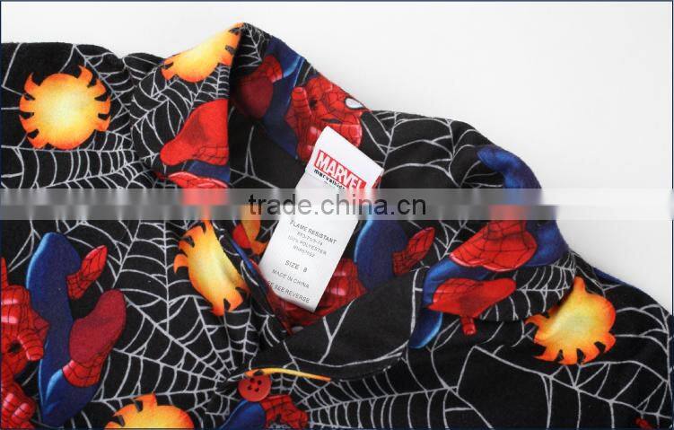 Spider man Printing fire prevention sleep wear kids sleeping wear