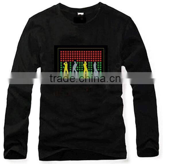 Electronic guitar sound activated led t shirt wholesale