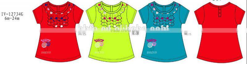 stocklot girl t shirt branded short Sleeve chidren wholesale gril top