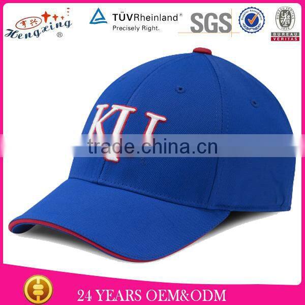 Hot sale korean custom 3D embroidery logo baseball cap closed back