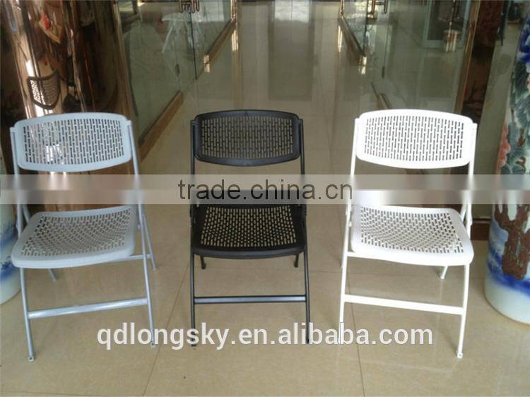 LS-4042 Hot Sale White Plastic Wedding Folding Chair Cheap Plastic Wedding Banquet Rental Folding Chair