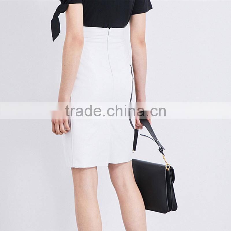 Girls wearing images tight faux leather short pencil skirt with dancing wolves