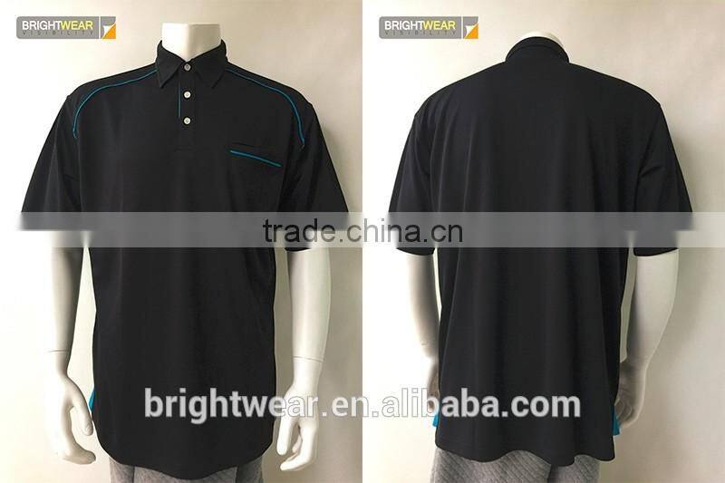 Hot sale 100% polyester contrast color short sleeve workwear polo shirt
