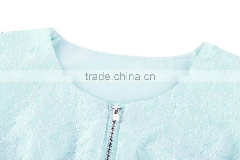 Ladies zipper-up sleeveless slim fitness normal dress wholesale