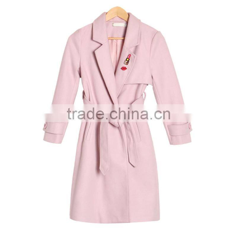 2017 latest designs wholesale lady formal long spring korean women coat