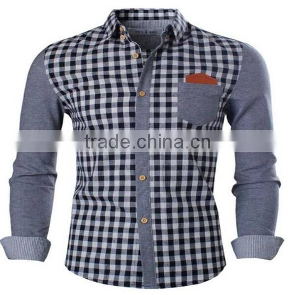 2016 new wholesale checked shirt custom mens casual dress shirts