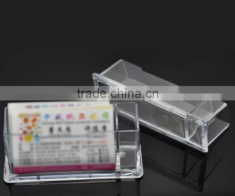 1PC Clear Plastic Business Card Holder Stand Display with Pen Stand