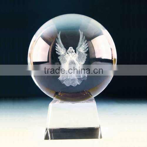 Crystal 3D laser engraving ball with dragon