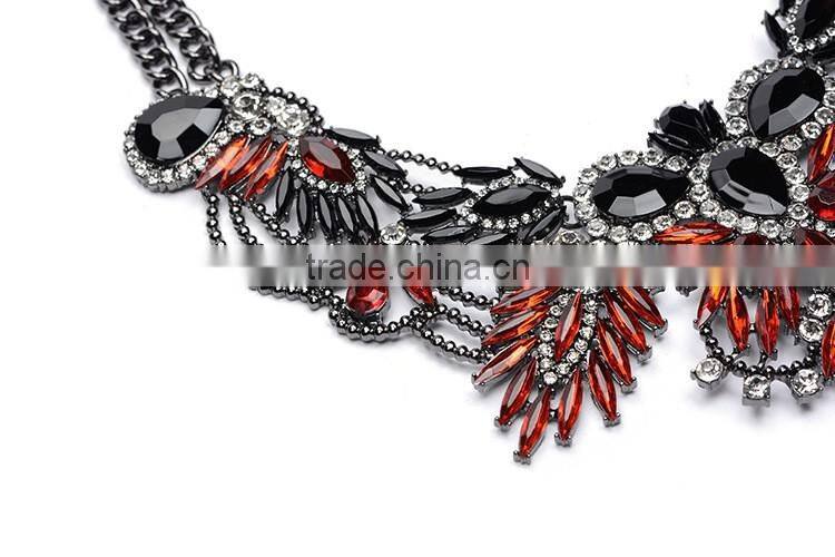 The new European and American big colorful fashion jewelry with Leaf shape and diamond