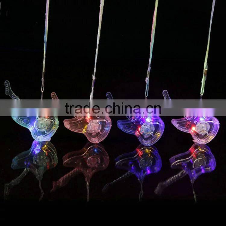 Led plastic transparent guitar necklace flash pendant childrenpendant