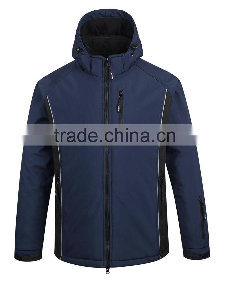 polyester padded men's winter warm waterproof softshell jacket uniform