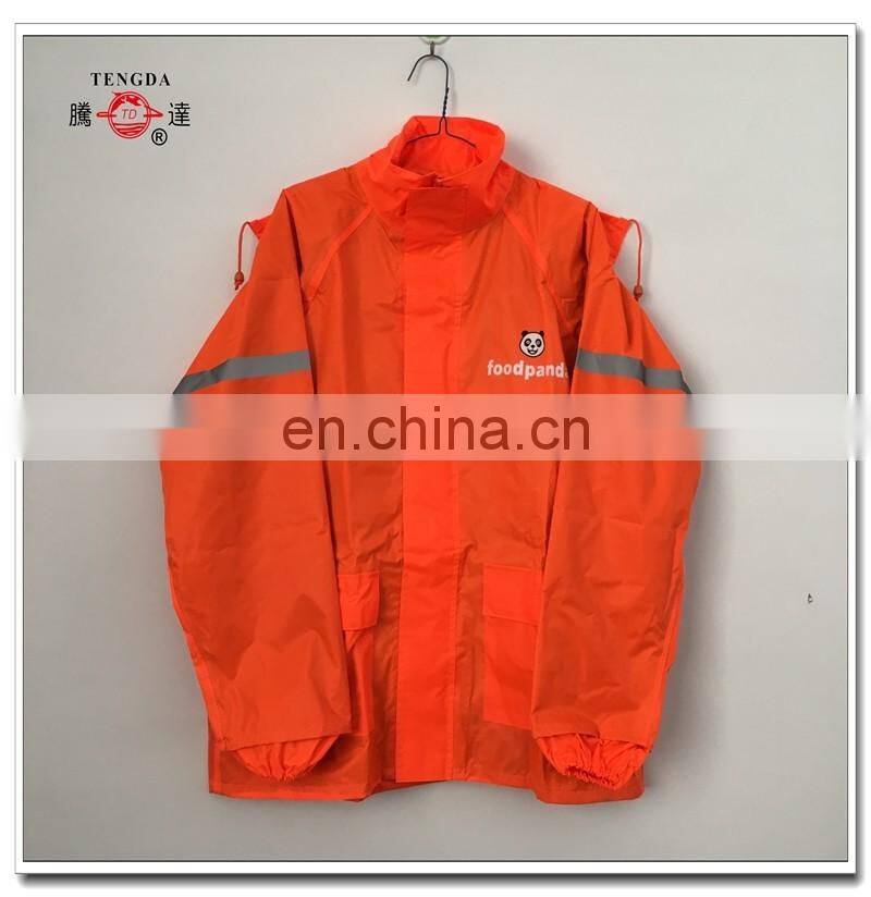 motorcycle fast food take away nylon raincoat for delivery guy
