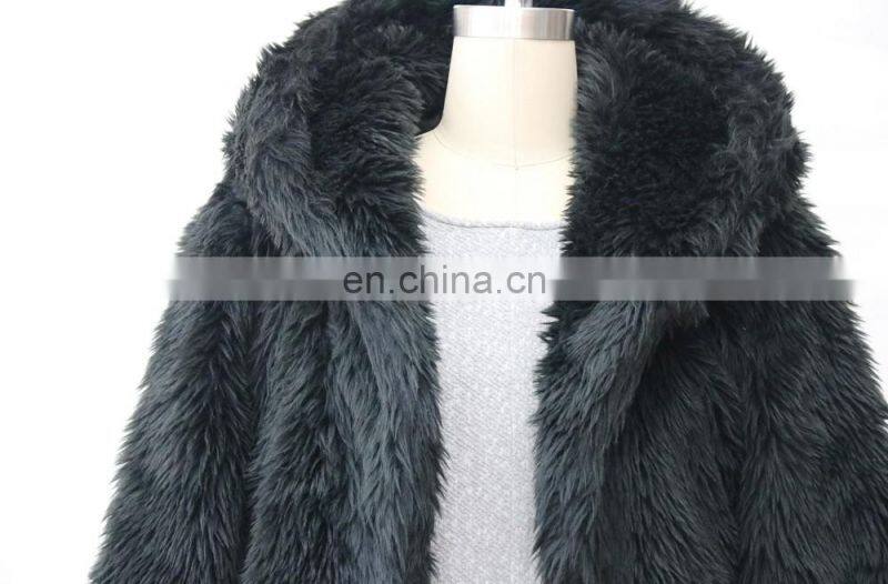 2016 wholesale ladies warm fake fur long coat