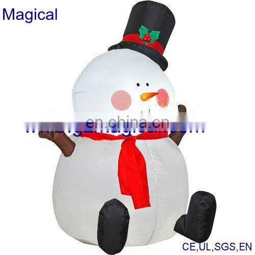 white inflatable snowman decoration for yard