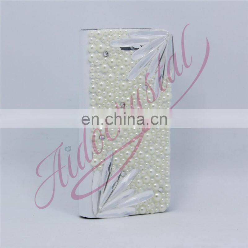 Aidocrystal Pearl double white feather flower customized phone covers for Huawei P9 lite