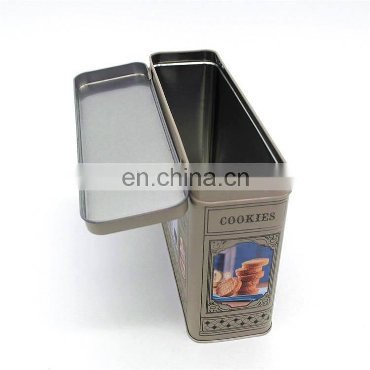 2015 new style rectangular biscuit tin containers with oem custom design