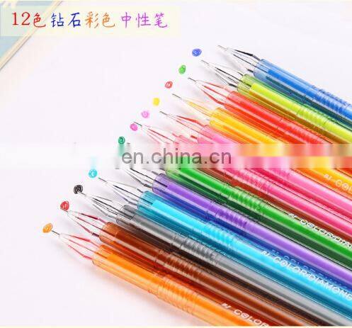 crystal diamond multi-colors gel ink pen