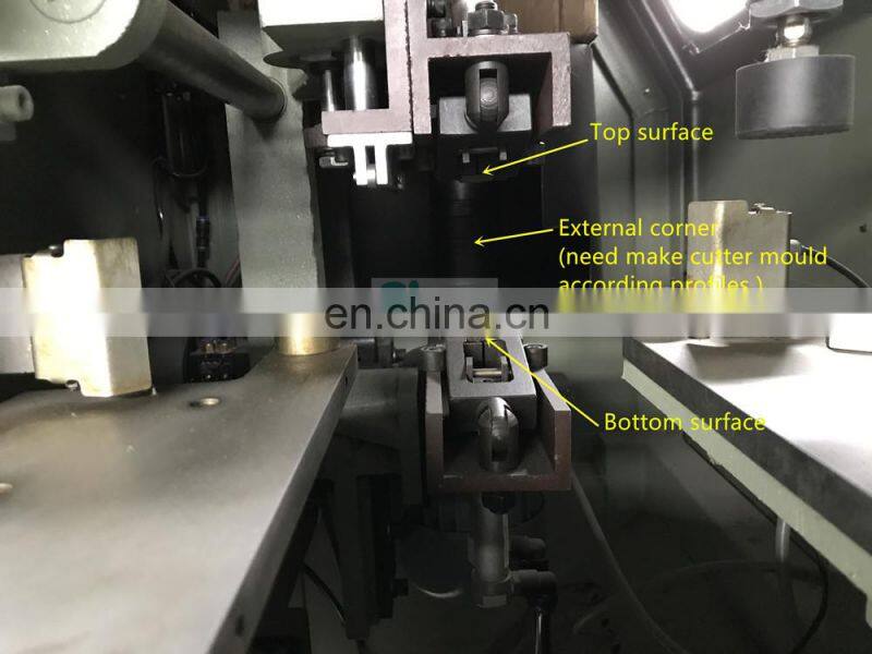 Automatic Three Cutter UPVC Window Door Corner Cleaner Machine