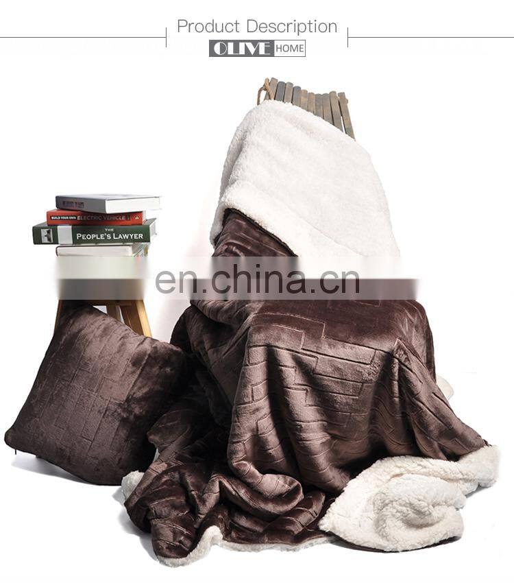 Luxurious Repreve Reversible Sherpa Throws 3D Imprinted Flannel Fleece Solaron Korean Blanket