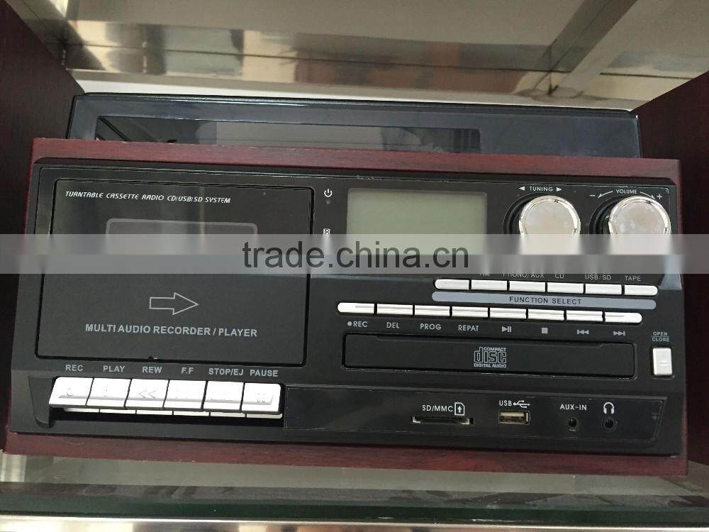 Automatic Gramophone USB Tape Player with Nostalgia 7 In 1 Music System