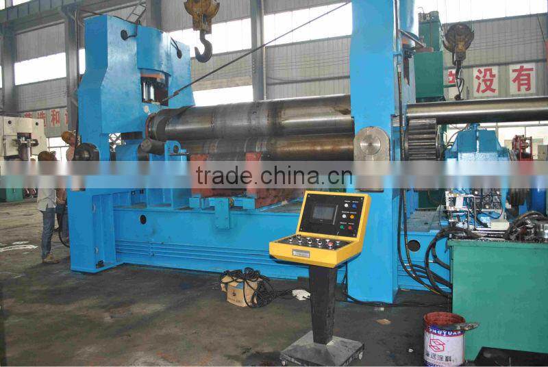 Huge three roller hydrulic CNC/PLC control plate rolling machine