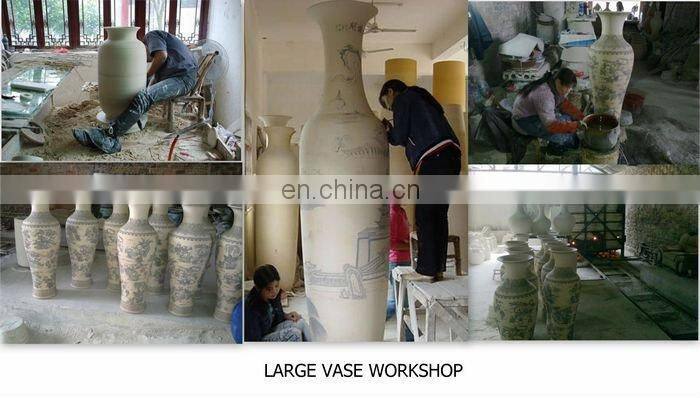 Chinese Big Floor Porcelain Vases With Hand Carved/Relief Dragon Pattern H55' For Sale