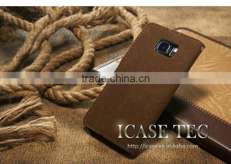 2015 Wholesale New product for samsung galaxy s6 case ,retro style wallet case for galaxy s6,for samsung galaxy s6 flip case