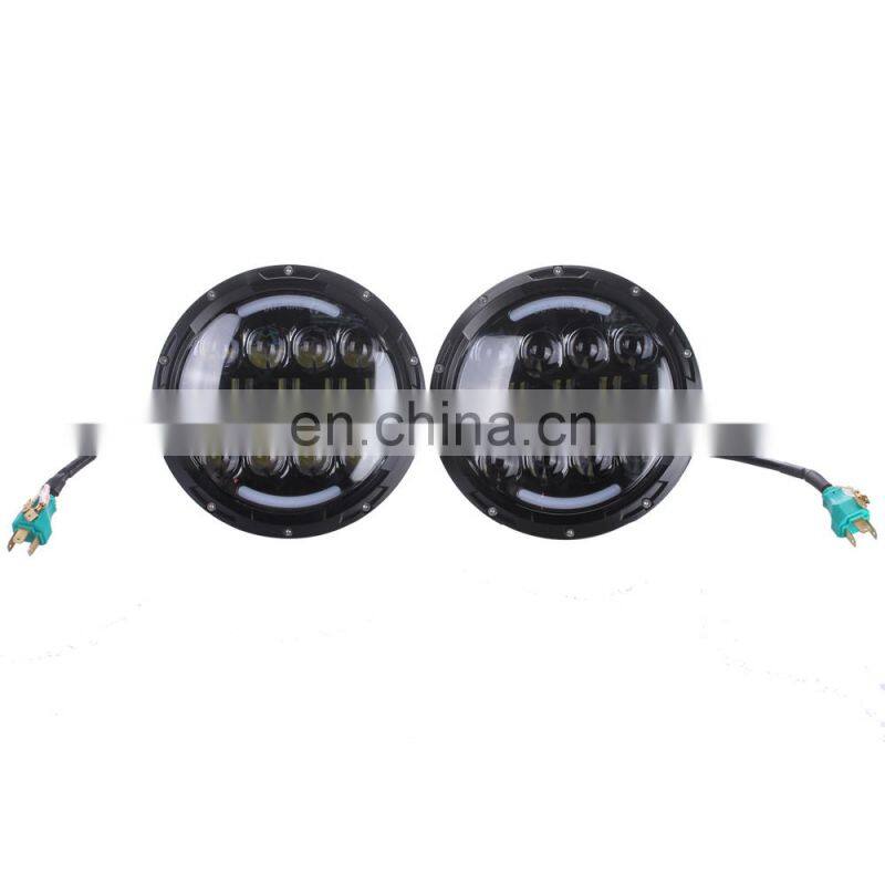 car lights led headlight with halo ring for jeep jk led head lamp