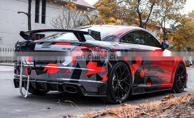 Runde New Arrival Dry Carbon Material Aerodynamics Bodykit Front Rear Lip Side Skirt Spoiler For Audi TTRS body kit