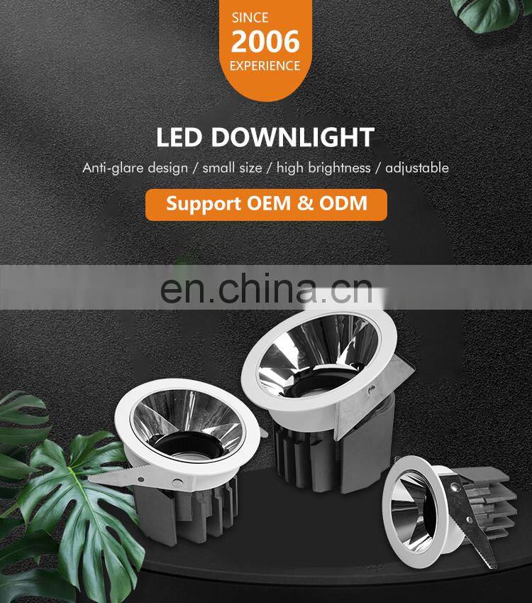 ALLWAY Guaranteed Quality Gold Black Reflector Color Recessed Mount 5w 9w 15w Led Spot Downlight