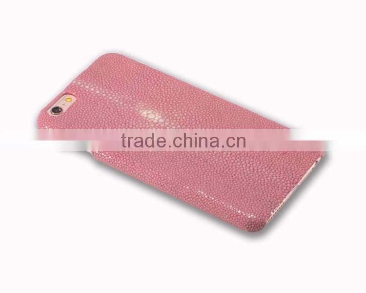 Luxury exotic polished stingray skin case for iphone 6 leather case stingray