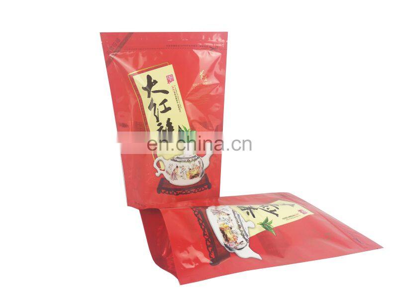 Food Grade Heat Seal Plastic Stand Up Pouch Zip Lock Tea Bag