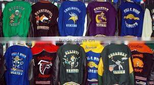 College jackets with custom student name and college logo