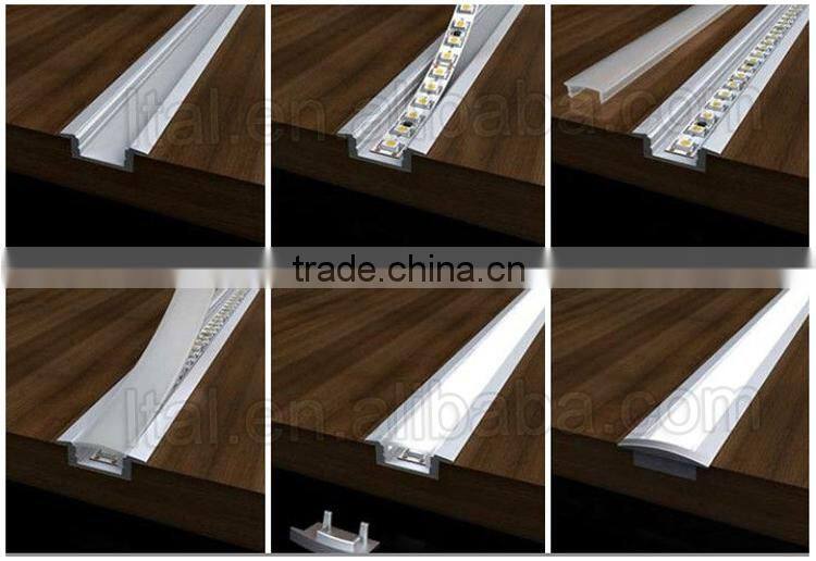 Quality Assured china aluminium profile led strip channel aluminium profile led with opal transparent diffuser cover