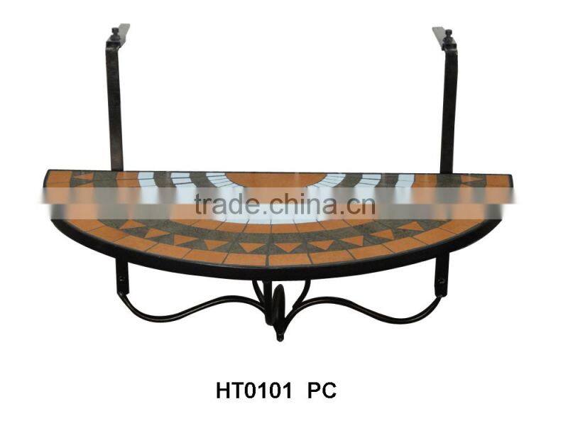Home Railing Adjustable Hanging Balcony Mosaic Table