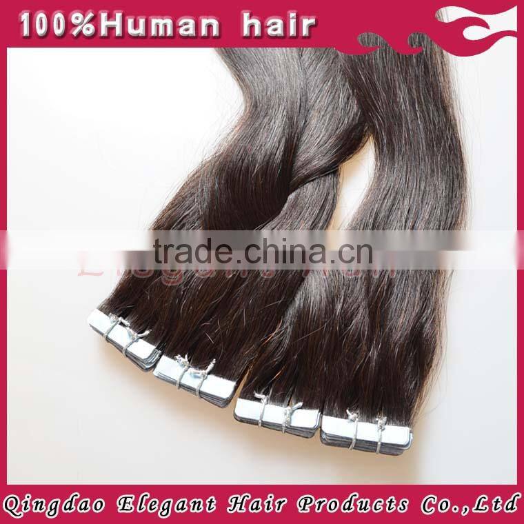 Shedding free virgin human tape in hair extension wholesale indian human hair extension