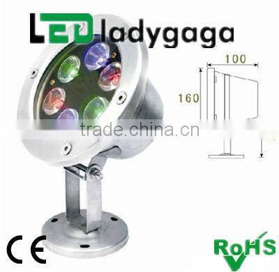 golden surface Led water light 2012 AC24V/110-220V stainless steel led waterproof colorfull 6X1W OD83mm 600Im