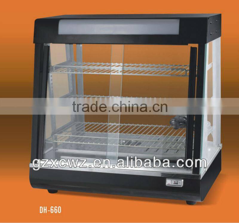 glass food warmer display showcase/food warmer showcase/hot food showcase