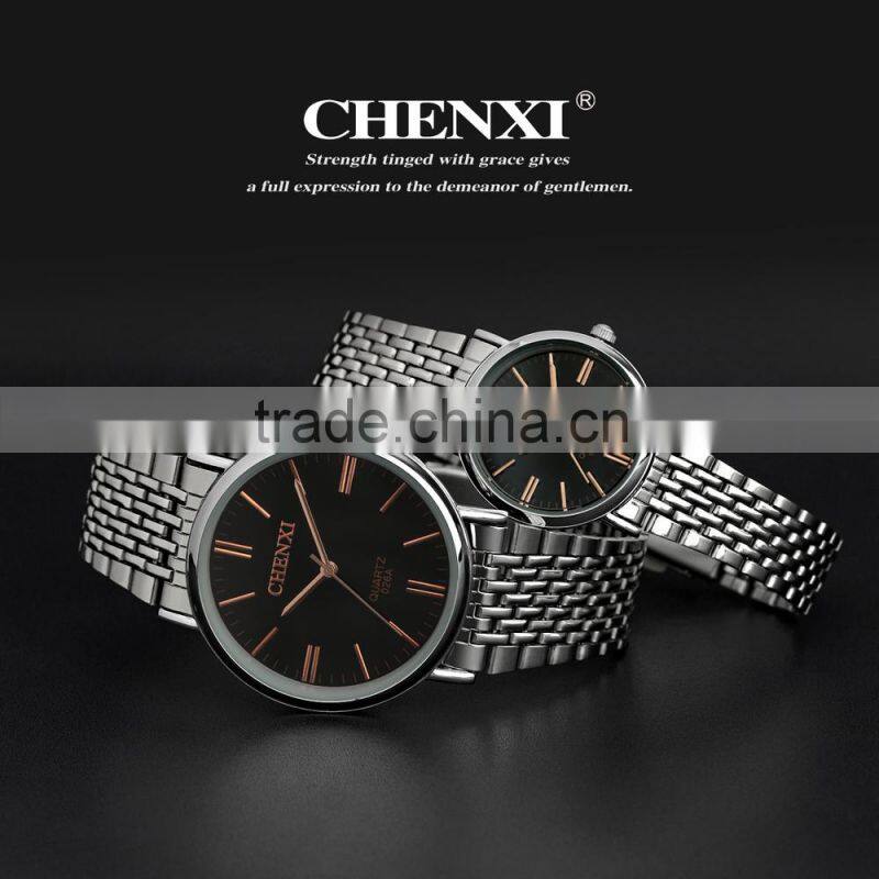 2015 Best Luxury Fashion Couple Lover Wrist Watch ,Noble Japan Movement Quartz Stainless Steel Watch For Wholesale CX-026AM&LS-R