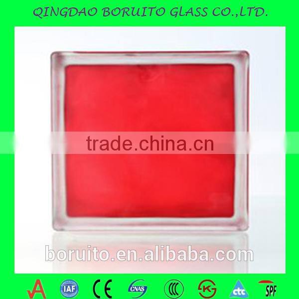 colored glass brick/ decorative glass block for curtain wall / lightweighe building material