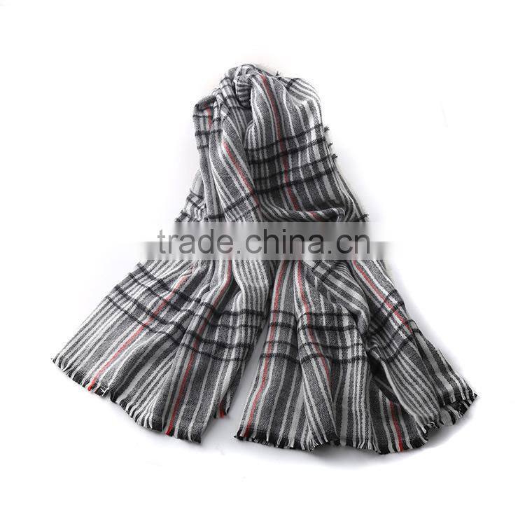 New Fashion Fringed Checked Plaid Acrylic Lady Poncho Shawl