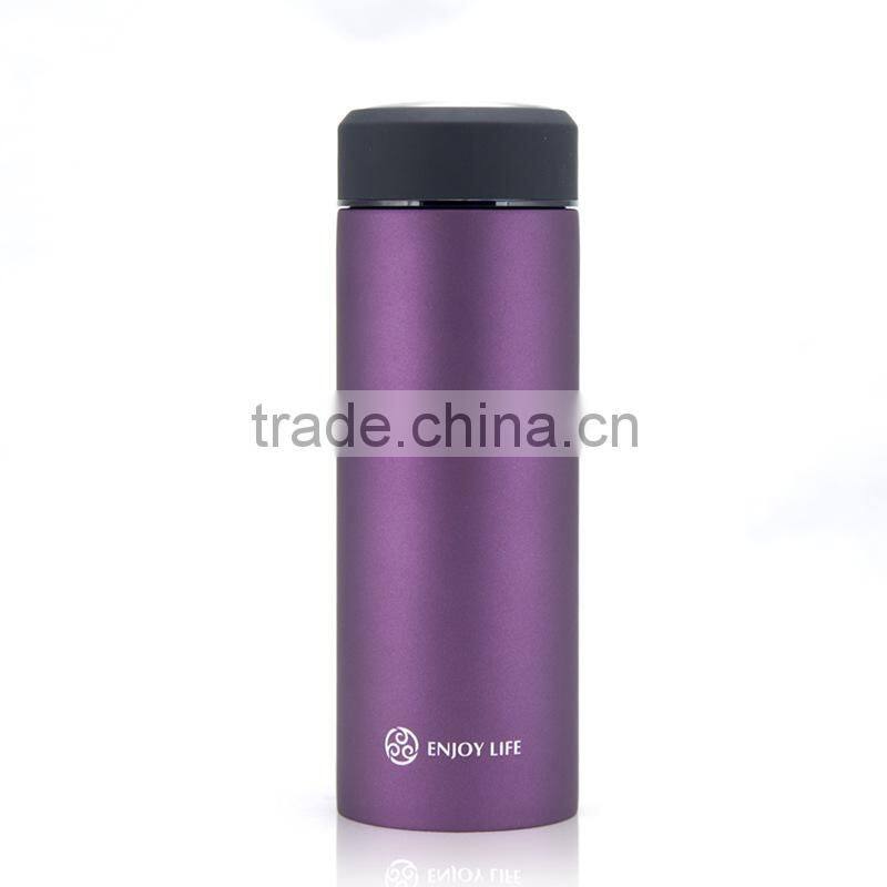 Straight stainless steel vacuum flash , dull polish water bottle,