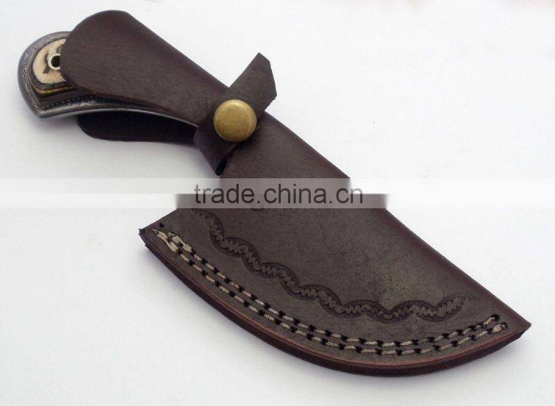 HT CUSTOM HANDMADE DAMASCUS SKINNER KNIFE