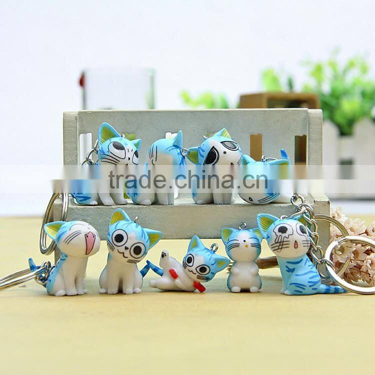 Custom Cute plastic cat figurines use PVC material